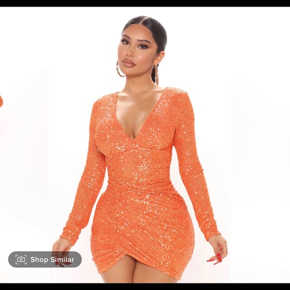 Orange Mini Dress - Picture 2 of 2